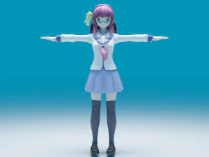 Nakamura Yuri - Angel Beats 3D Model