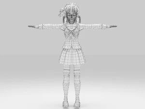 Nakamura Yuri - Angel Beats 3D Model