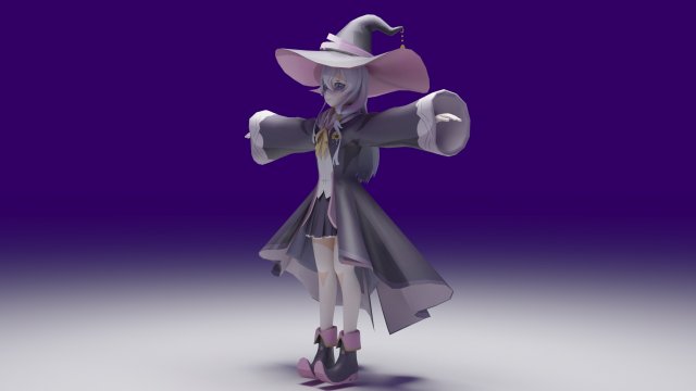 Elaina - Majo no Tabitabi Modello 3D .c4d .max .obj .3ds .fbx .stl .blend 