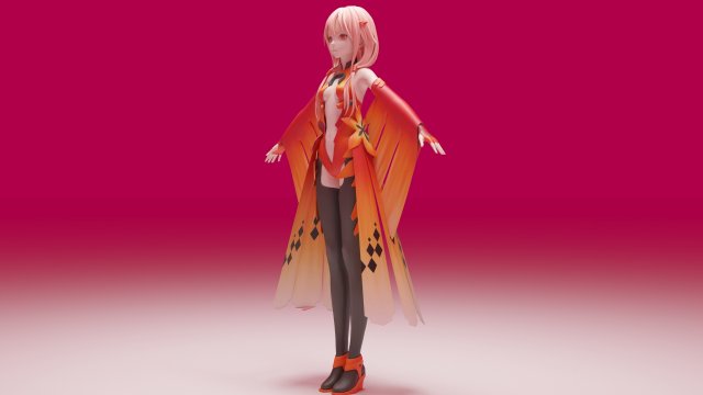 Yuzuriha Inori - Guilty Crown 3D 模型 .c4d .max .obj .3ds .fbx .stl .blend 