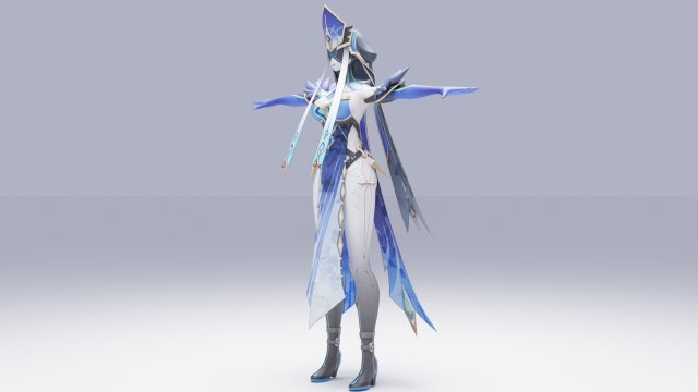 Mirror Maiden - Genshin Impact Modello 3D .c4d .max .obj .3ds .fbx .stl .blend 