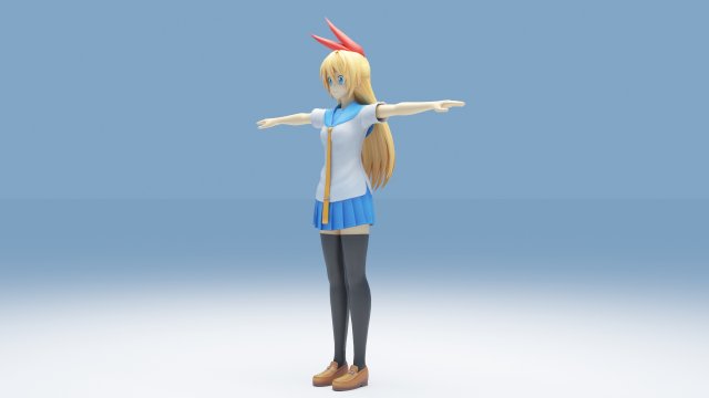Kirisaki Chitoge - Nisekoi Modelo 3D .c4d .max .obj .3ds .fbx .stl .blend 