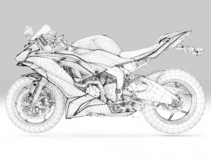 Kawaski Ninja ZX-6R 2019 3D Model