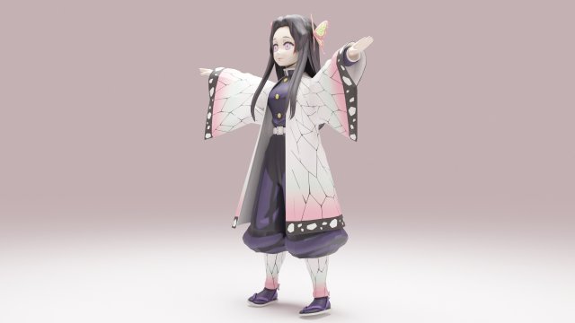 Kocho Kanae - Kimetsu no Yaiba 3D Модель .c4d .max .obj .3ds .fbx .stl .blend 