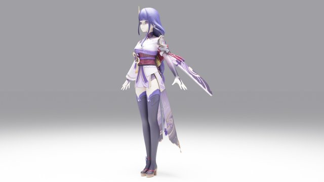 Raiden Shogun - Genshin Impact Modelo 3D .c4d .max .obj .3ds .fbx .stl .blend 