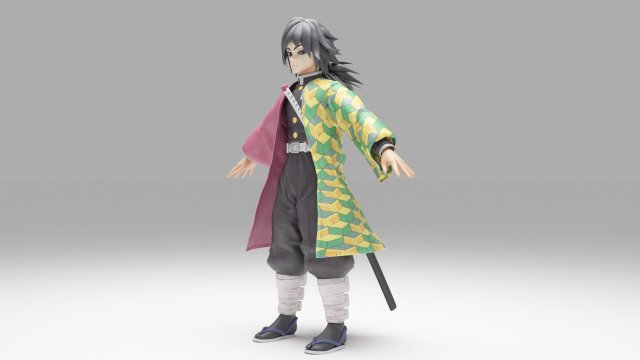 Tomioka Giyu - Kimetsu no Yaiba 3D Model .c4d .max .obj .3ds .fbx .stl .blend