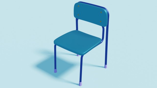 School Chair 3D 모델 .c4d .max .obj .3ds .fbx .stl .blend 
