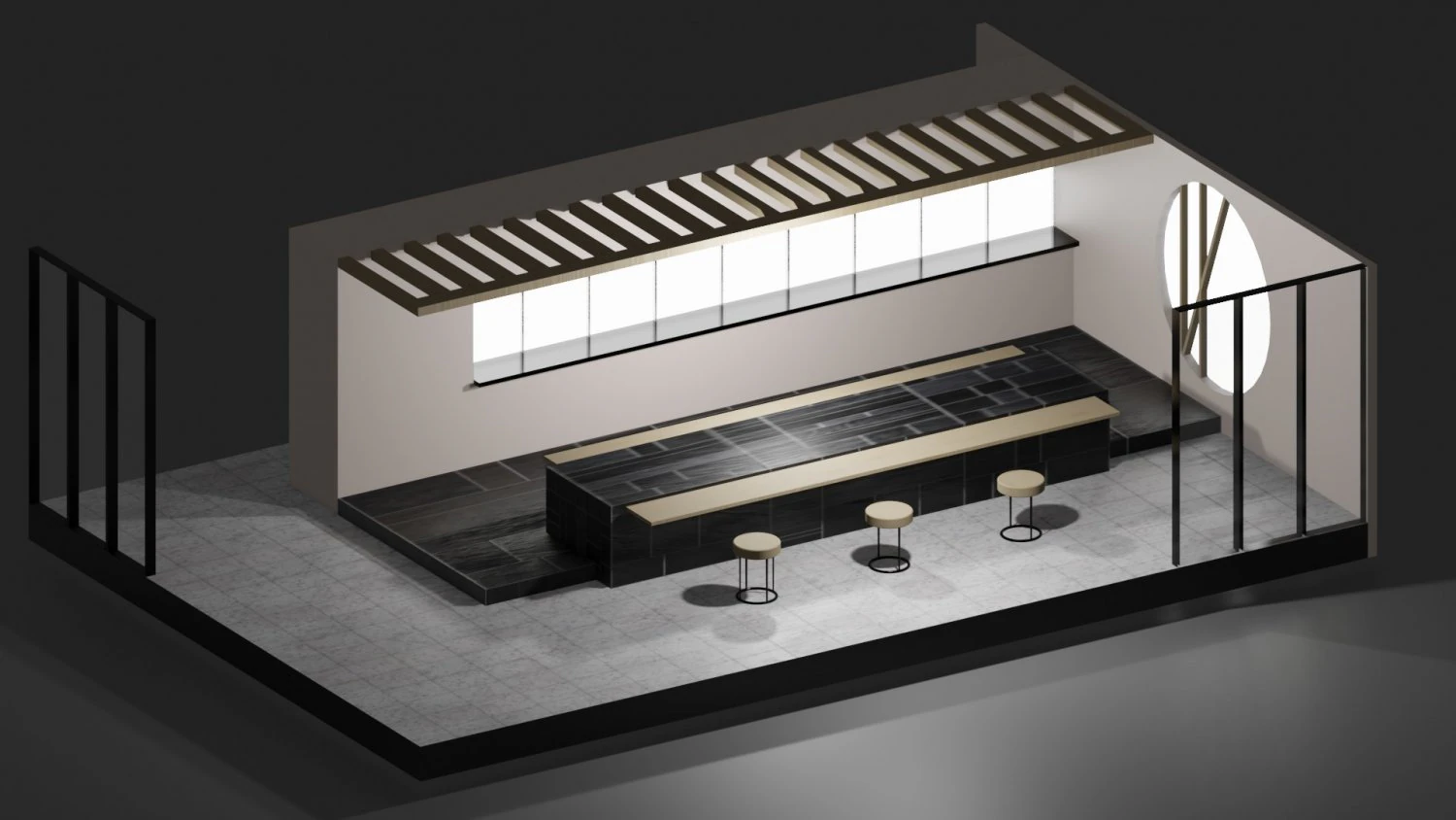 Sushi restaurant interior 3D Model .c4d .max .obj .3ds .fbx .stl .blend 
