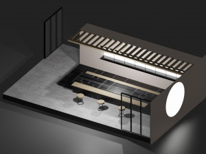 Sushi restaurant interior 3D Model