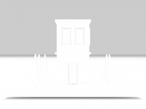 Two-Story House Building Cartoon Modello 3D