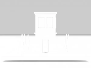 Two-Story House Building Cartoon 3D Model