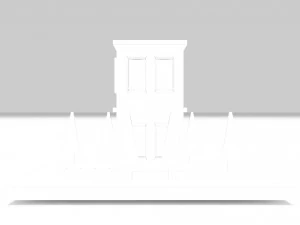 Two-Story House Building Cartoon 3D Model