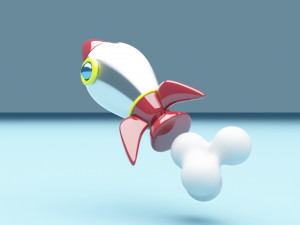 Cartoon Rocket Model 3D