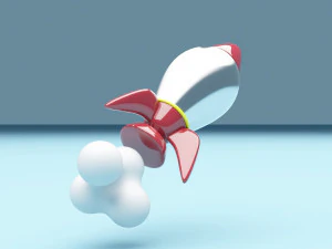 Cartoon Rocket 3D Model