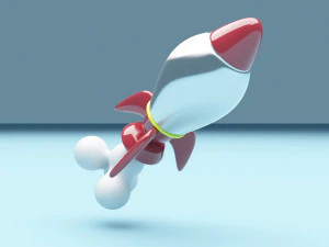 Cartoon Rocket 3D Model