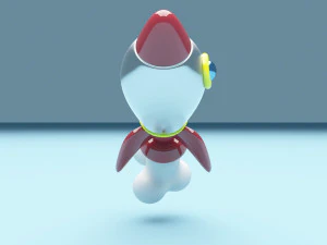 Cartoon Rocket 3D Model