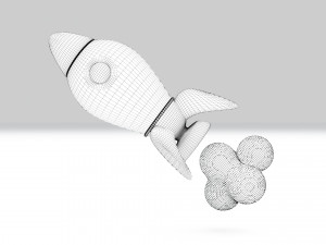 Cartoon Rocket 3D 모델