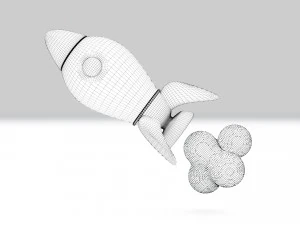 Cartoon Rocket 3D Model
