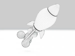 Cartoon Rocket 3D Model