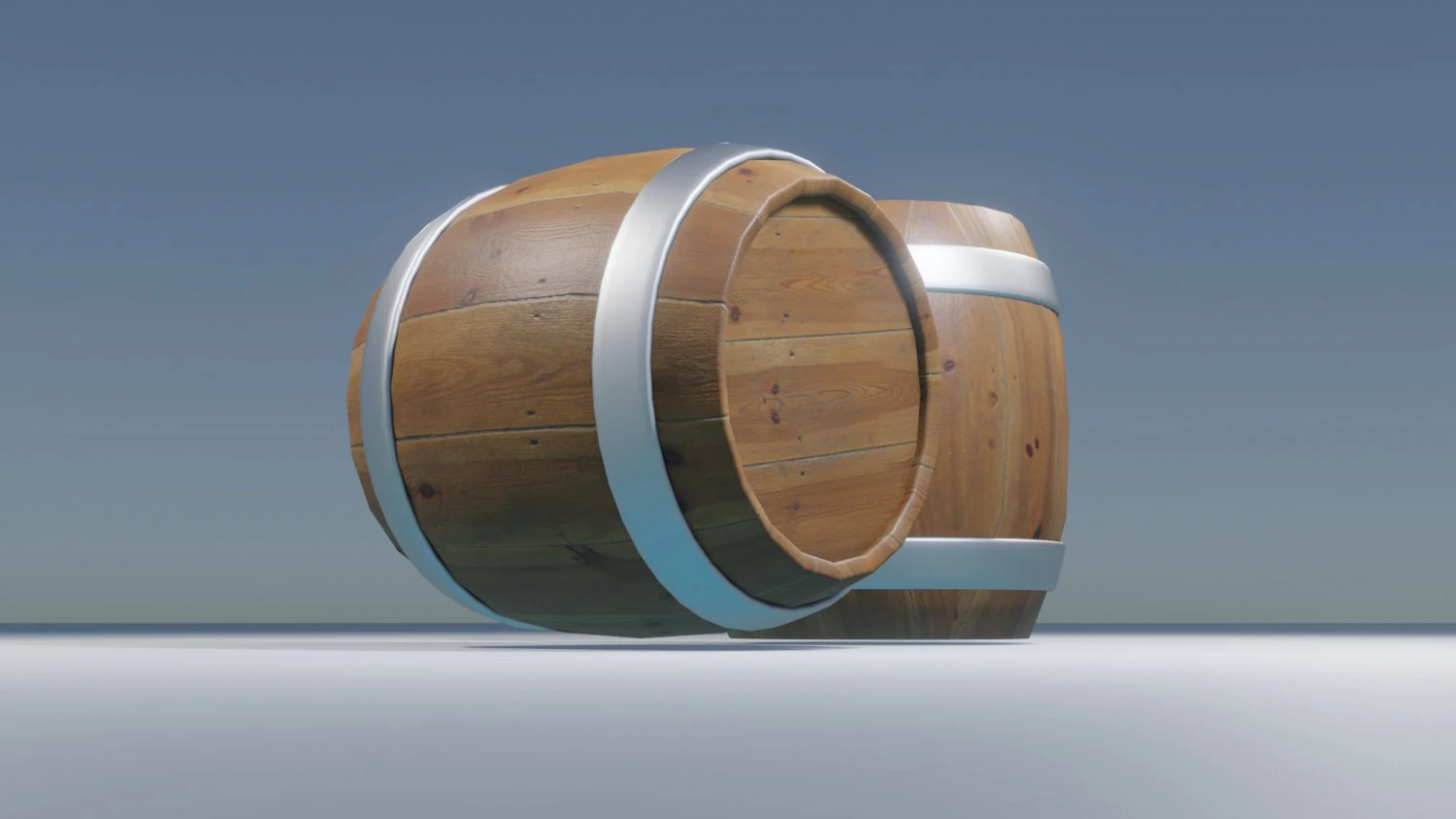 Wood Barrel 3D Model .c4d .max .obj .3ds .fbx .stl .blend 