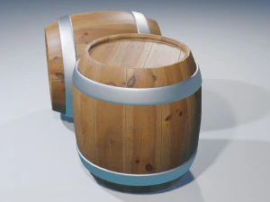 Wood Barrel 3D Model