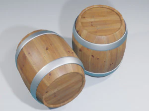 Wood Barrel 3D Model