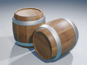 Wood Barrel 3D Model