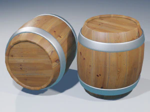 Wood Barrel 3D Model