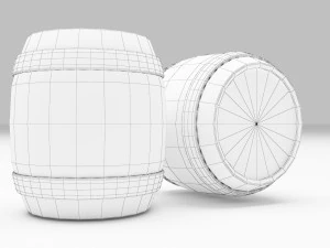 Wood Barrel 3D Model