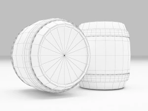 Wood Barrel 3D Model