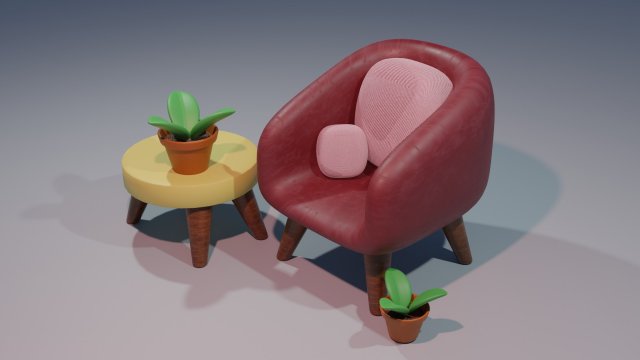 Living Room Chairs 3D 模型 .c4d .max .obj .3ds .fbx .stl .blend 