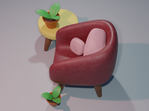 Living Room Chairs 3D 模型