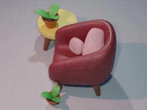 Living Room Chairs 3D Model