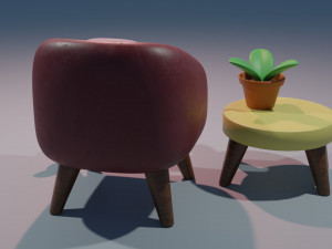 Living Room Chairs 3D 模型