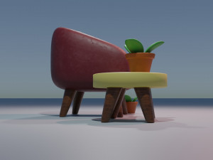 Living Room Chairs 3D 模型