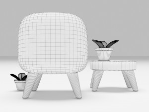 Living Room Chairs 3D 模型