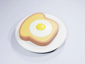 Egg In a Hole 3D Model