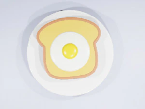 Egg In a Hole 3D Model