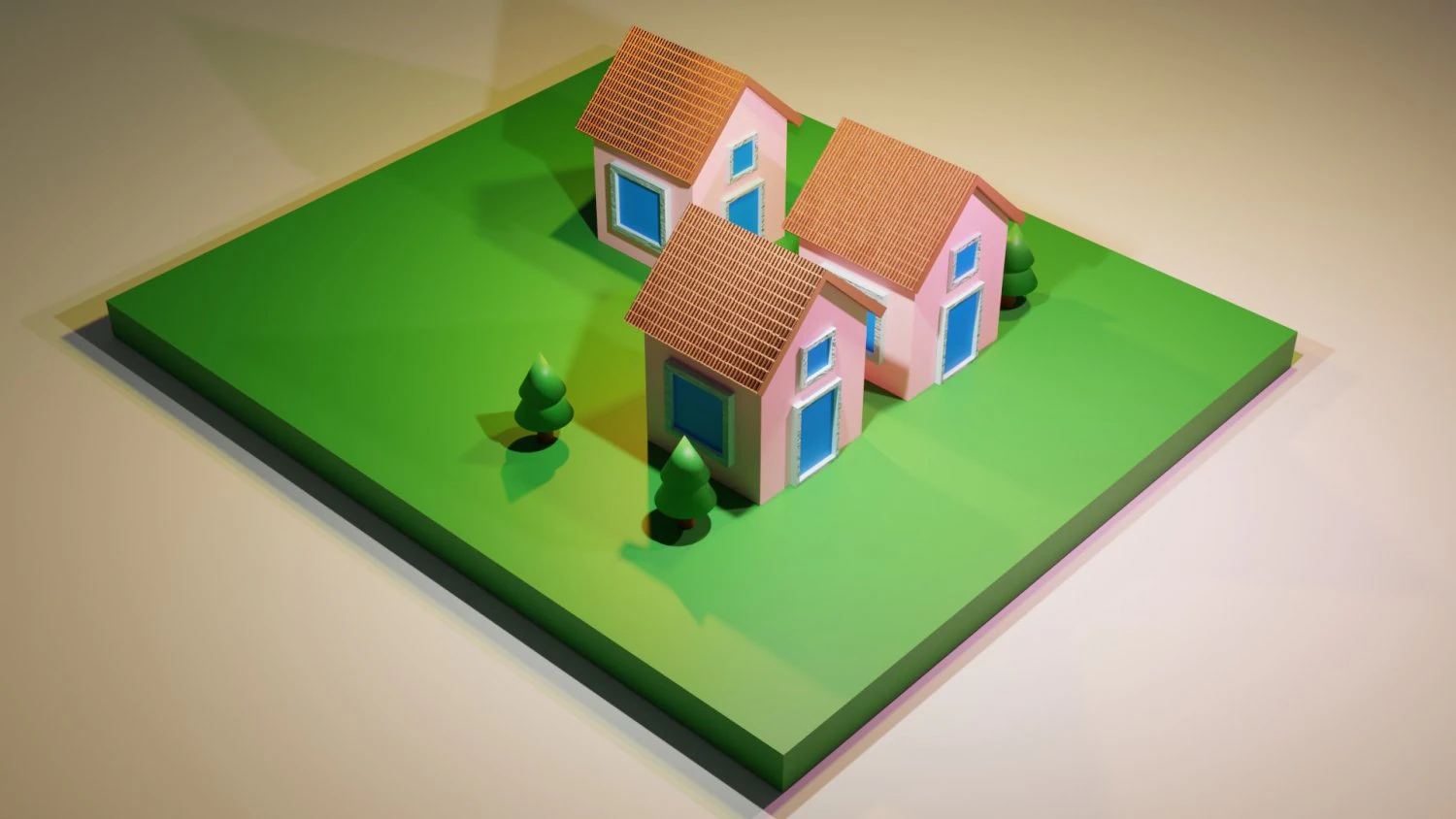 Miniature Housing 3D Model .c4d .max .obj .3ds .fbx .stl .blend 
