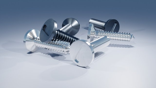 Stainless Steel Screw Modello 3D .c4d .max .obj .3ds .fbx .stl .blend 