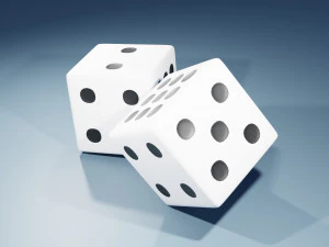 두 개의 주사위 3D 모델