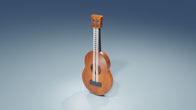 Ukulele Hawaiian Guitar 3D 模型 .c4d .max .obj .3ds .fbx .stl .blend