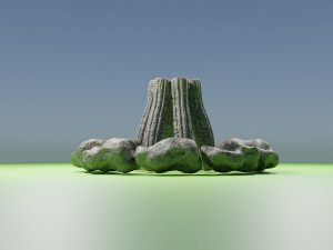 Campfire stones and wood Model 3D