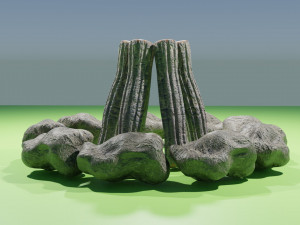 Campfire stones and wood Model 3D