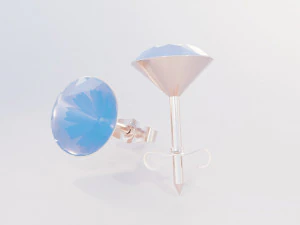 钻石耳环 3D 模型