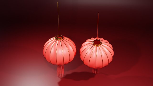 Chinese Lantern 3D 모델 .c4d .max .obj .3ds .fbx .stl .blend 