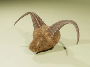 Exibir est&aacute;tua de chifres Modelo 3D