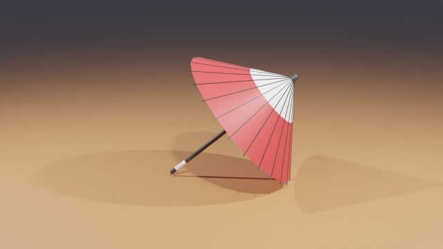 Japanese Umbrella Modèle 3D .c4d .max .obj .3ds .fbx .stl .blend 
