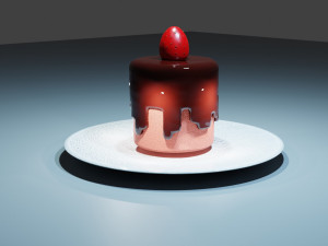 Chocolate Strawberry Cake 3D 模型
