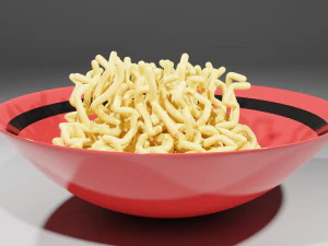 Nudeln in einer Sch&uuml;ssel 3D Modell